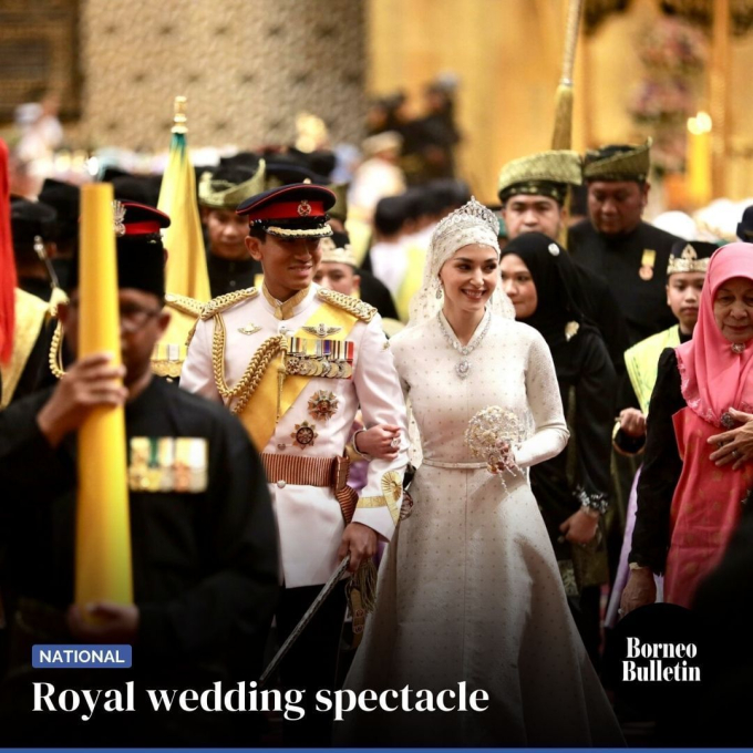 Cô dâu của hoàng tử "hot" nhất châu Á lại gây sốt trong dáng vẻ yêu kiều, hôn lễ xa hoa tổ chức trong cung điện dát vàng 1.800 phòng- Ảnh 1.