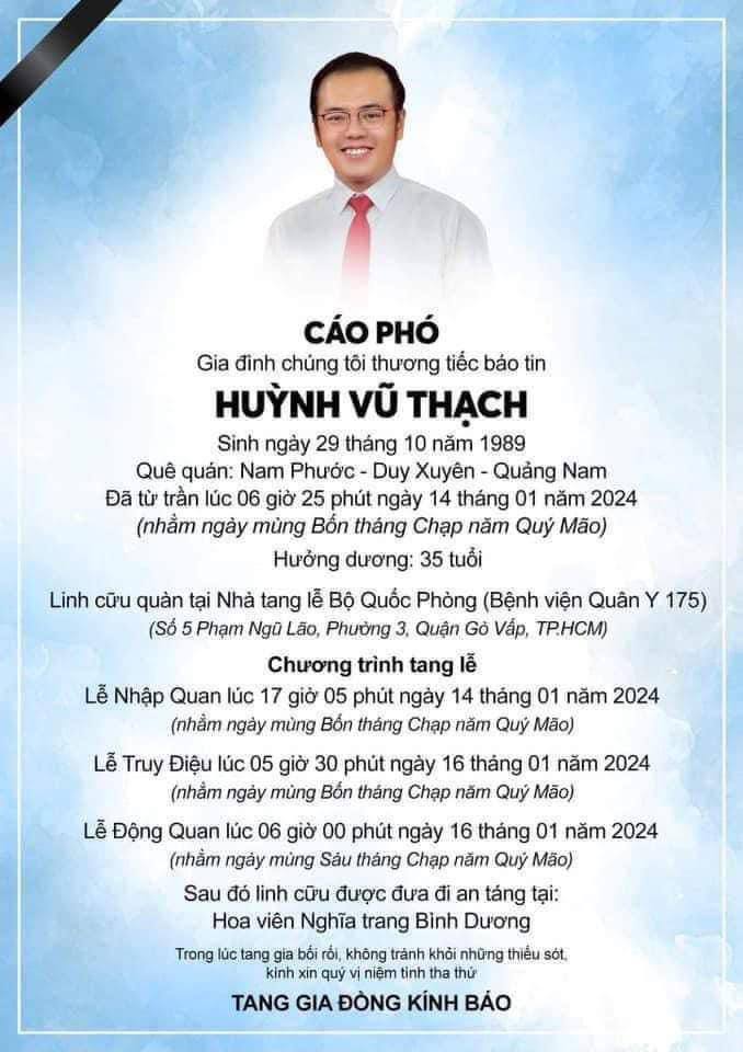 Thông tin tang lễ của Huỳnh Vũ Thạch (nhóm Ve Sầu) qua đời ở tuổi 35 vì đột quỵ- Ảnh 1.