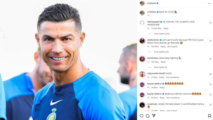 Ronaldo có thông điệp đầu tiên sau khi Messi giành danh hiệu "tranh cãi nhất sự nghiệp"- Ảnh 2.