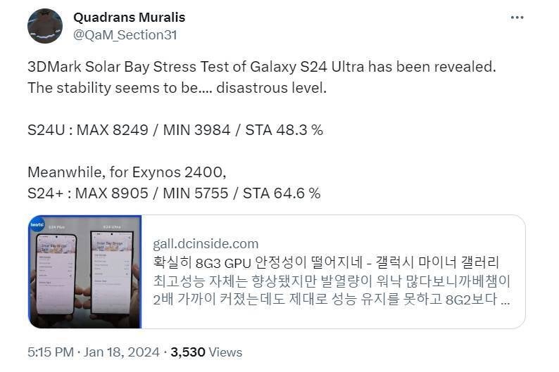 Galaxy S24 Ultra đi kèm chip Snapdragon 8 Gen 3 bị Galaxy S24 Plus “hạ gục” trong thử nghiệm mới- Ảnh 2.
