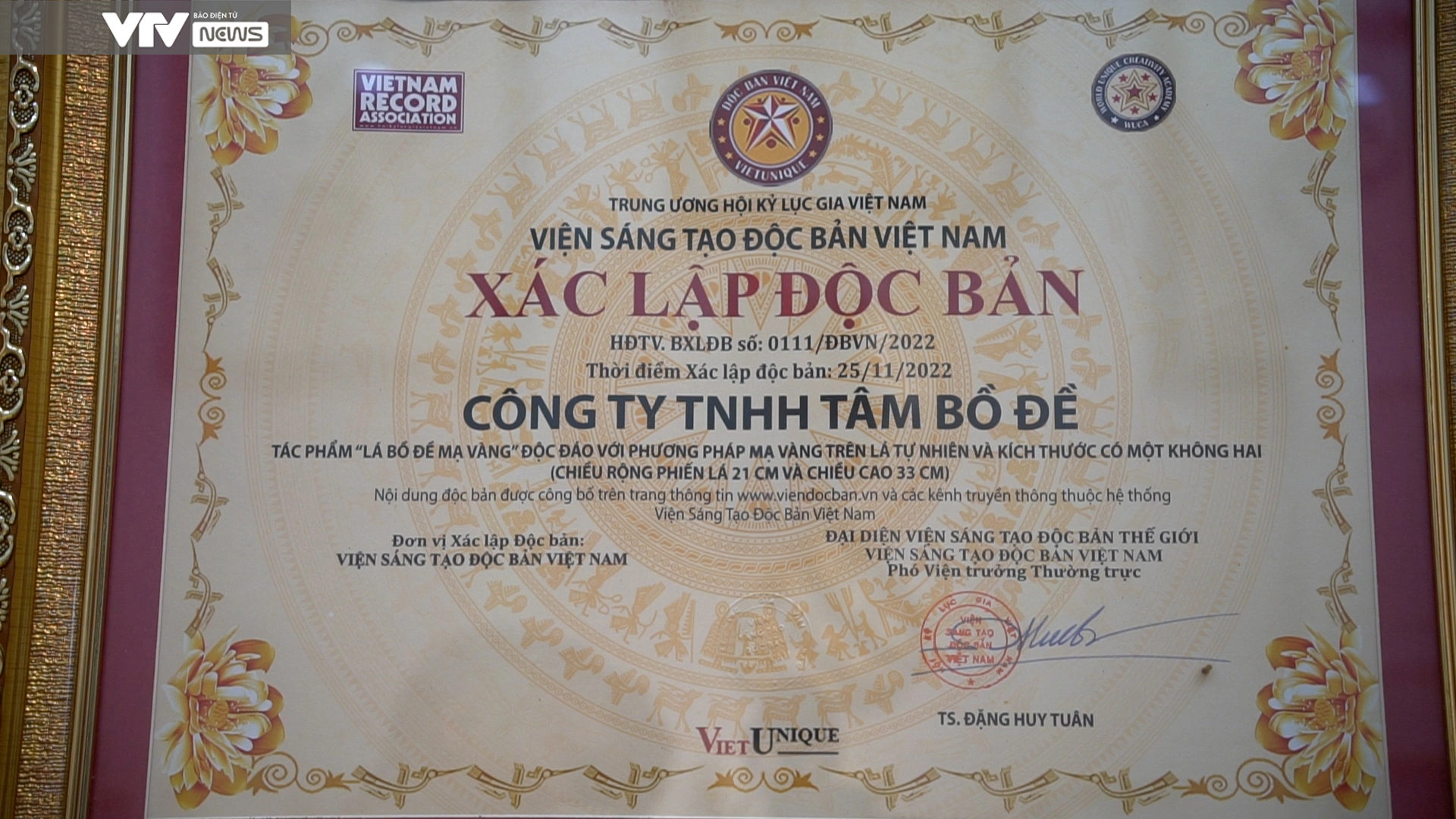 Độc bản lá Bồ Đề mạ vàng 24k lớn nhất Việt Nam- Ảnh 5.