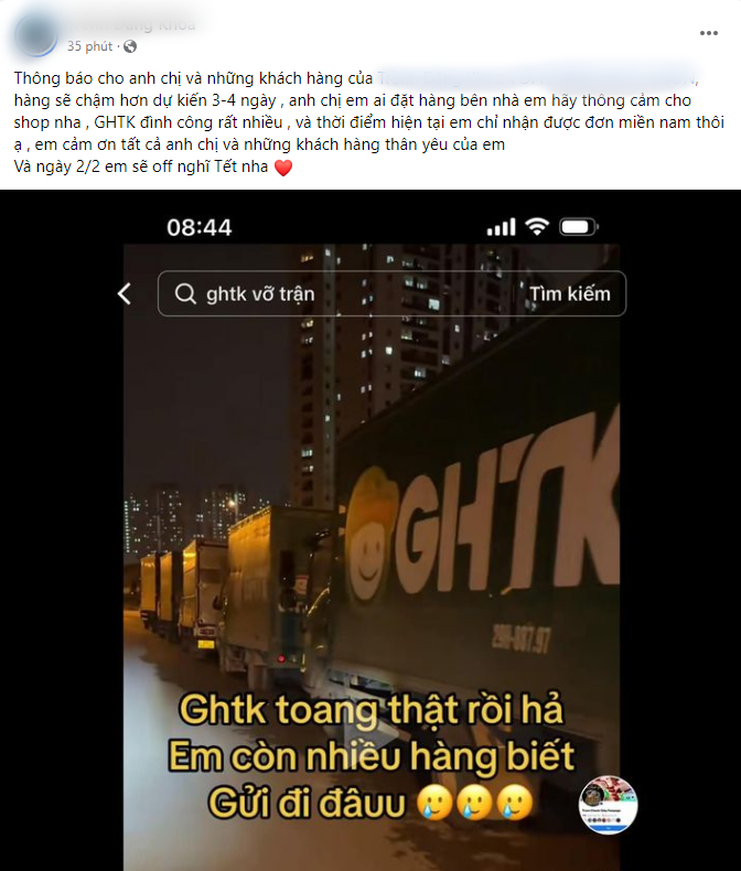 Hàng loạt chủ shop khóc ròng vì không giao được đơn đúng dịp cao điểm Tết Nguyên đán, điều gì đang xảy ra với Giao hàng tiết kiệm?- Ảnh 3. Hàng loạt chủ shop khóc ròng vì không giao được đơn đúng dịp cao điểm Tết Nguyên đán, điều gì đang xảy ra với Giao hàng tiết kiệm?- Ảnh 3.