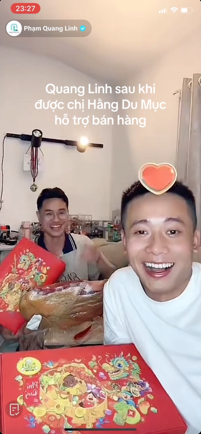 Quang Linh Vlogs được Hằng Du Mục giúp bán set quà Tết qua livestream, 3000 đơn hàng đi vèo vèo khiến dân mạng thích thú- Ảnh 3.