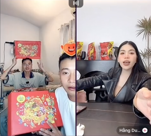 Quang Linh Vlogs được Hằng Du Mục giúp bán set quà Tết qua livestream, 3000 đơn hàng đi vèo vèo khiến dân mạng thích thú- Ảnh 1.