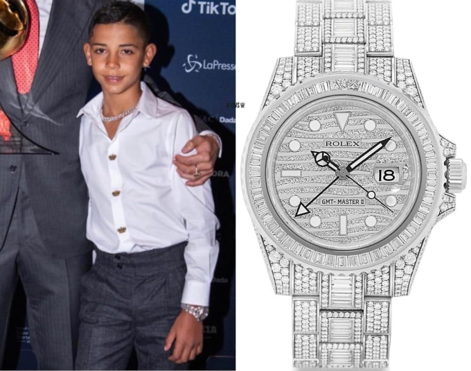Cậu cả nhà Ronaldo nối gót cha, 10 tuổi đã đeo đồng hồ nạm đầy kim cương chục tỷ- Ảnh 3.