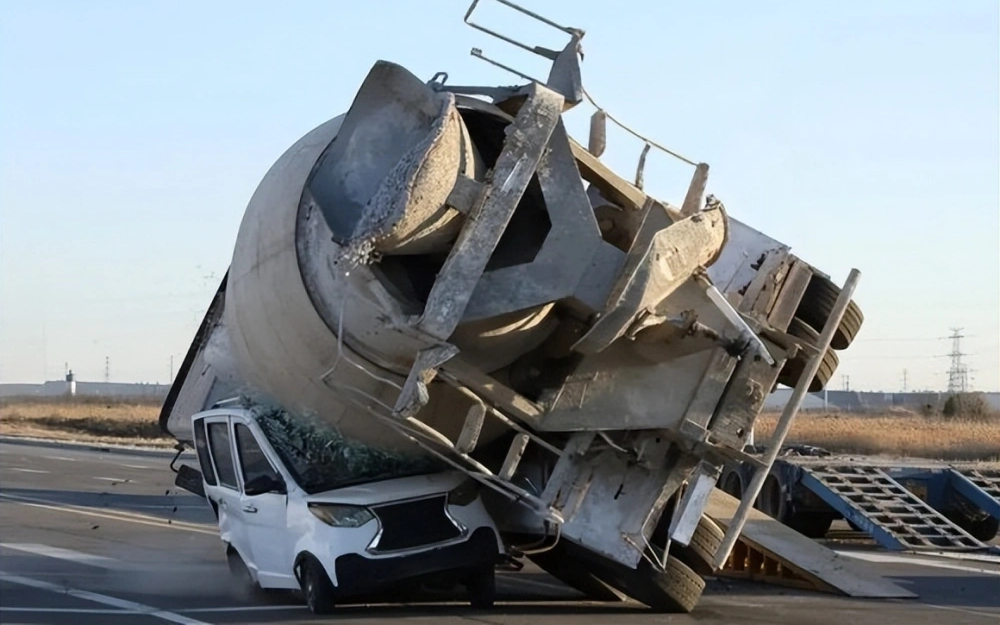 Cho xe trộn bê tông 30 tấn đổ nghiêng để thử độ an toàn, xe Trung Quốc có &quot;xịn&quot; như quảng cáo?