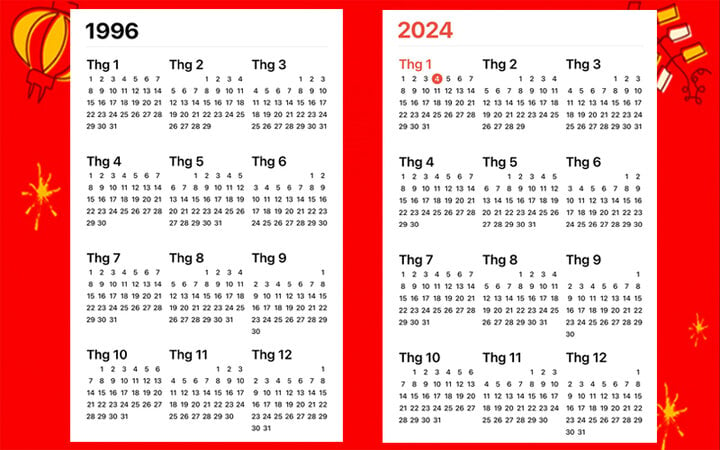 Vì sao lịch năm 1996 giống hệt lịch năm 2024?- Ảnh 1.