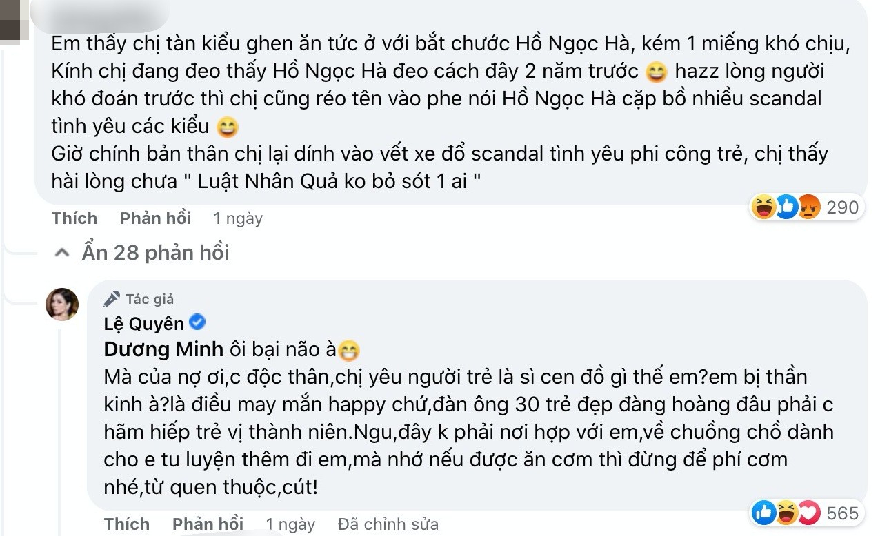 Lệ Quyên và những lần "đốp chát" dân mạng bằng ngôn từ thậm tệ: Chửi anti-fan "bại não, thần kinh", sửng cồ khi bị so sánh với Hồ Ngọc Hà- Ảnh 2.