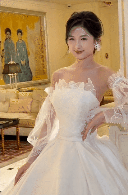 Nàng Mơ diện váy cưới khiến hơn 400 nghìn người ngẩn ngơ, bất ngờ với cách Ông Bố Điên flex con gái rượu - Ảnh 3.