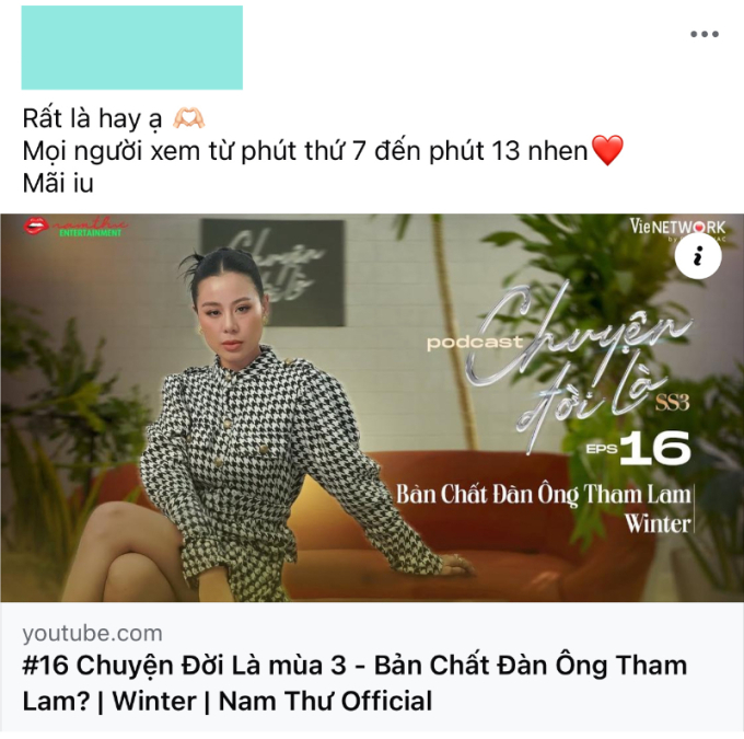 Nam Thư v&agrave; những ồn &agrave;o chưa c&oacute; hồi kết tr&ecirc;n mạng x&atilde; hội - Ảnh 3.