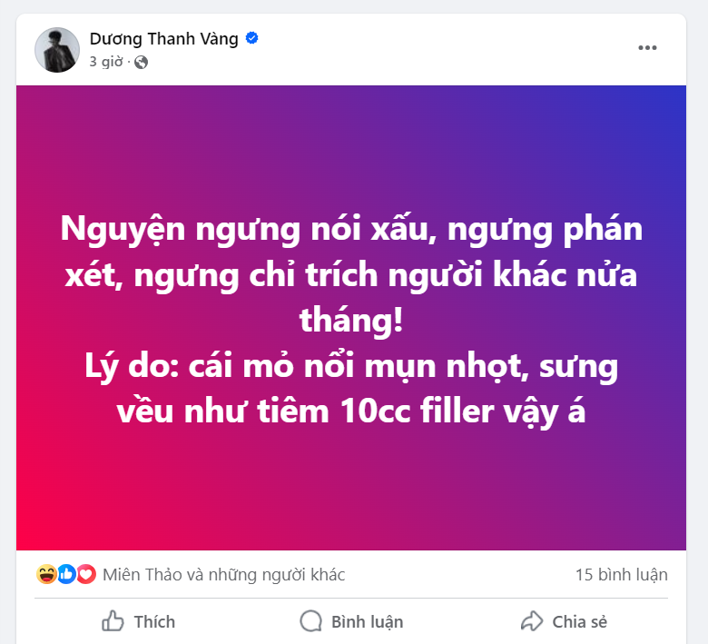 Nam diễn viên Việt: “Nguyện ngưng nói xấu, ngưng phán xét, ngưng chỉ trích người khác… nửa tháng” - Ảnh 1.