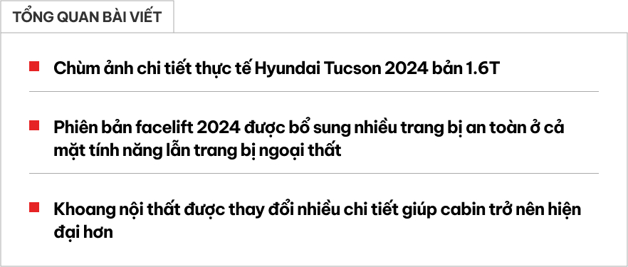 Chi tiết Hyundai Tucson 2024 bản mạnh nhất giá 979 triệu: Thiết kế hiện đại hơn, bổ sung nhiều trang bị an toàn- Ảnh 1.