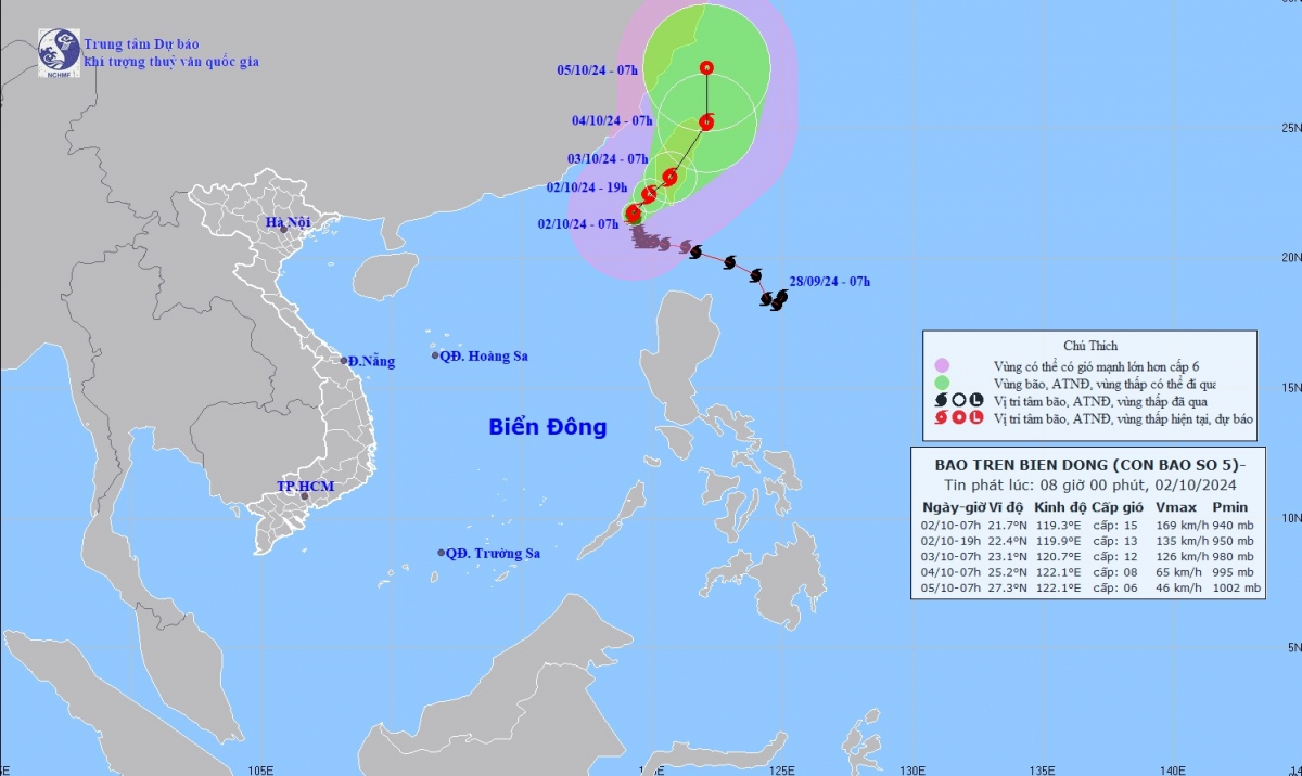 Bão số 5 không ảnh hưởng vùng ven biển và đất liền Việt Nam - Ảnh 1.