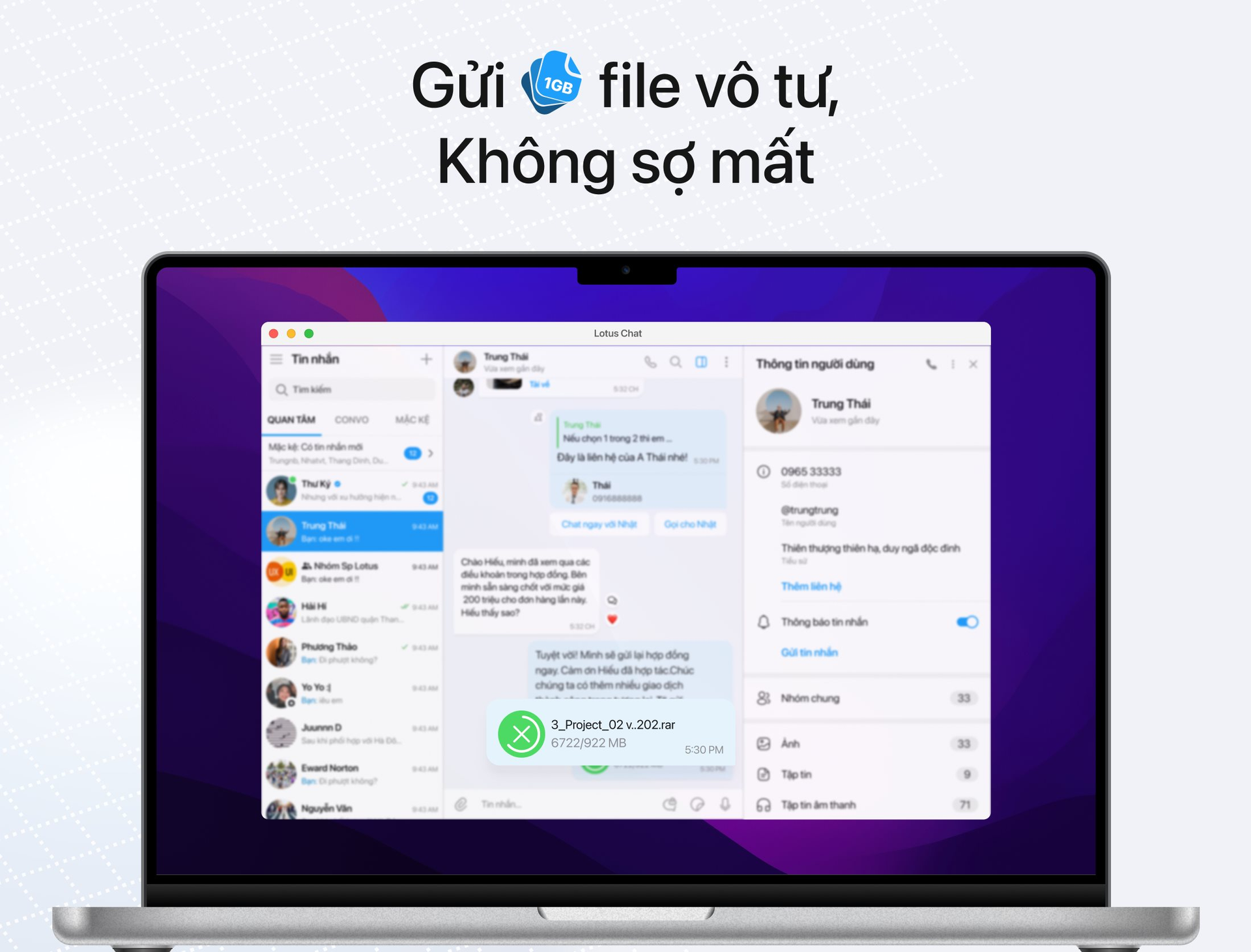 Chia tay Dropbox, Google Drive, khỏi lo tốn cả giờ chỉ để gửi file: Dân văn phòng 'mừng ra mặt' với tính năng sau của Lotus Chat - Ảnh 1.