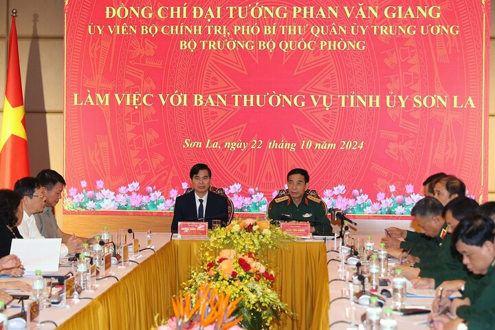 Đại tướng Phan Văn Giang làm việc với tỉnh Sơn La - Ảnh 1.