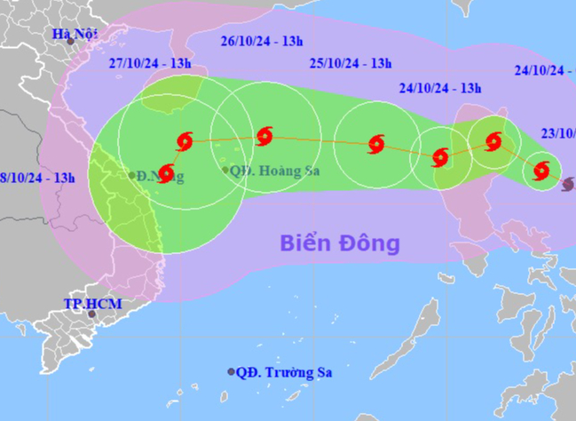 Chiều mai 24-10, bão Trami vào Biển Đông, có thể mạnh thêm giật cấp 15- Ảnh 1.