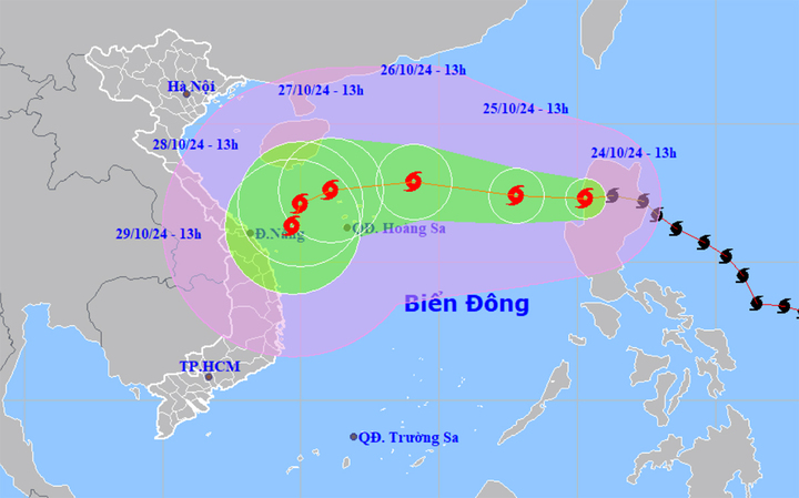 Bão Trami đi vào Biển Đông, khả năng mạnh thêm 2 cấp Bão Trami đi vào Biển Đông, khả năng mạnh thêm 2 cấp