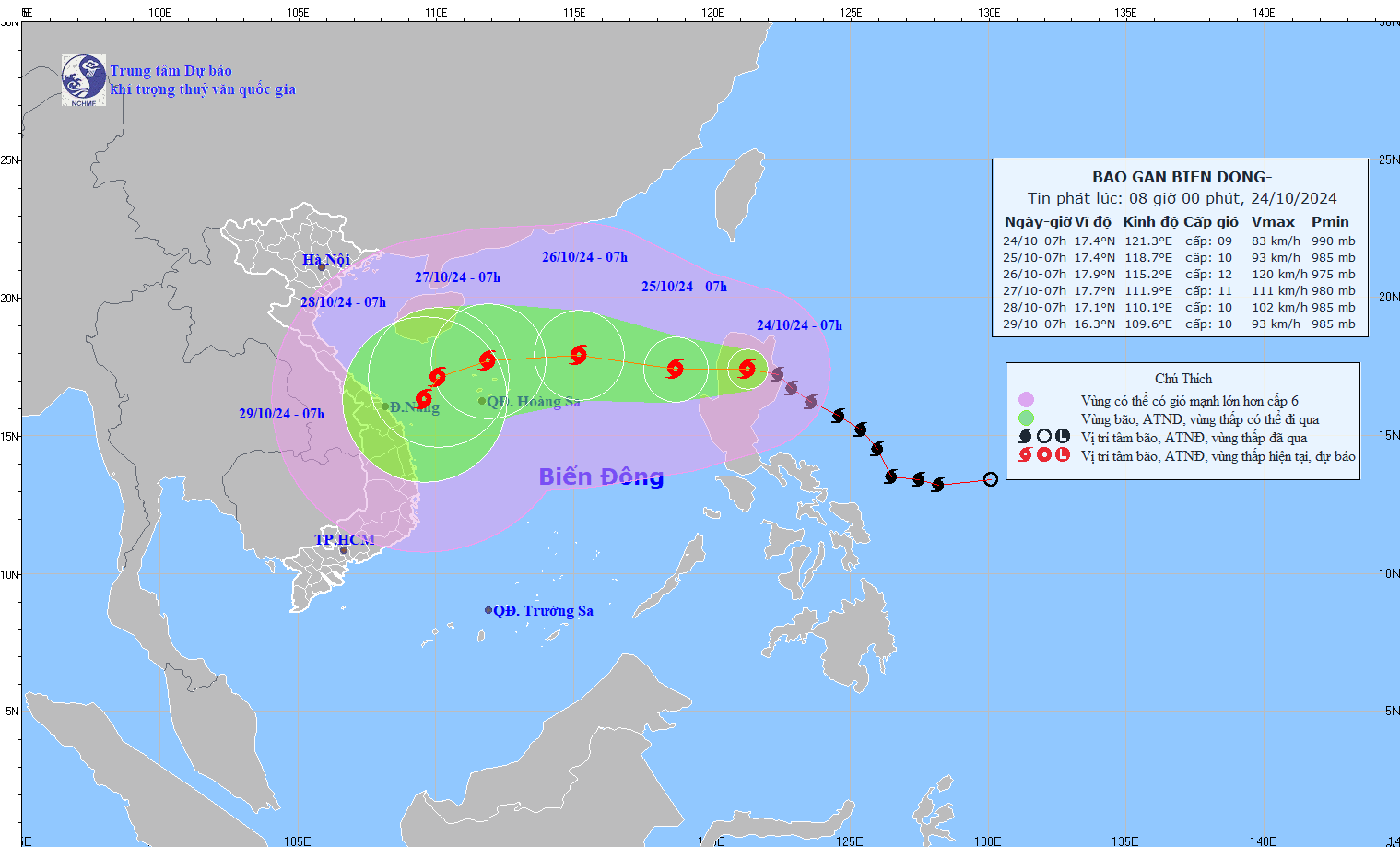 Bão Trà Mi đang di chuyển rất khó lường, - Ảnh 1.