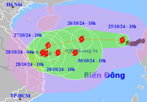 Dự báo hướng di chuyển dị thường của bão Trami- Ảnh 1.