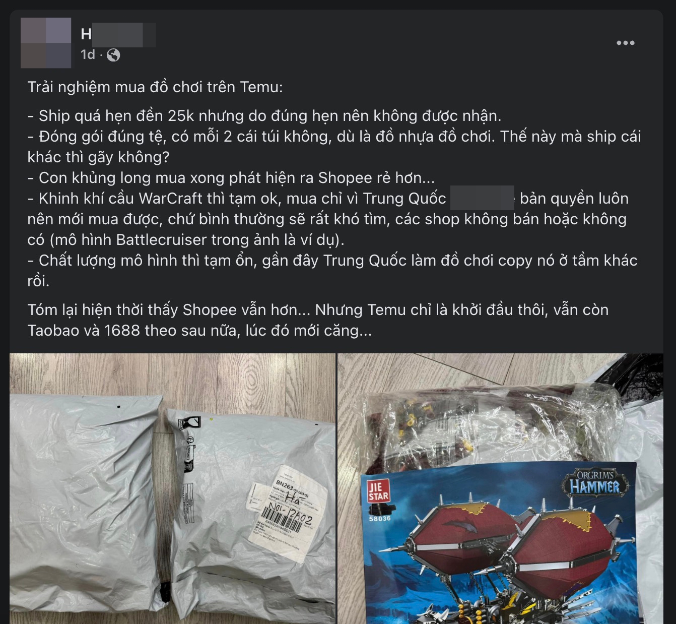 Người dùng Việt thử đặt đồ trên Temu tá hỏa: Đóng gói quá sơ sài, nhận hàng mới biết mua "hớ" - Ảnh 1.