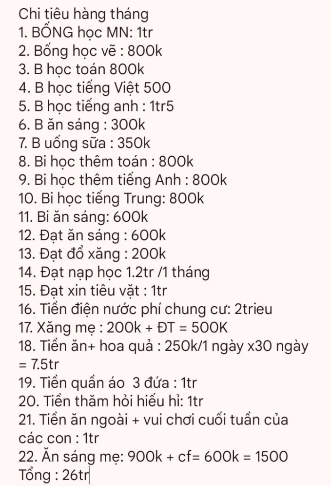 Choáng váng trước bảng liệt kê chi phí học hành cho con của bà mẹ ở Nghệ An: Bảo sao 42 tuổi, thu nhập 35 triệu vẫn &quot;tay trắng&quot; - Ảnh 2.