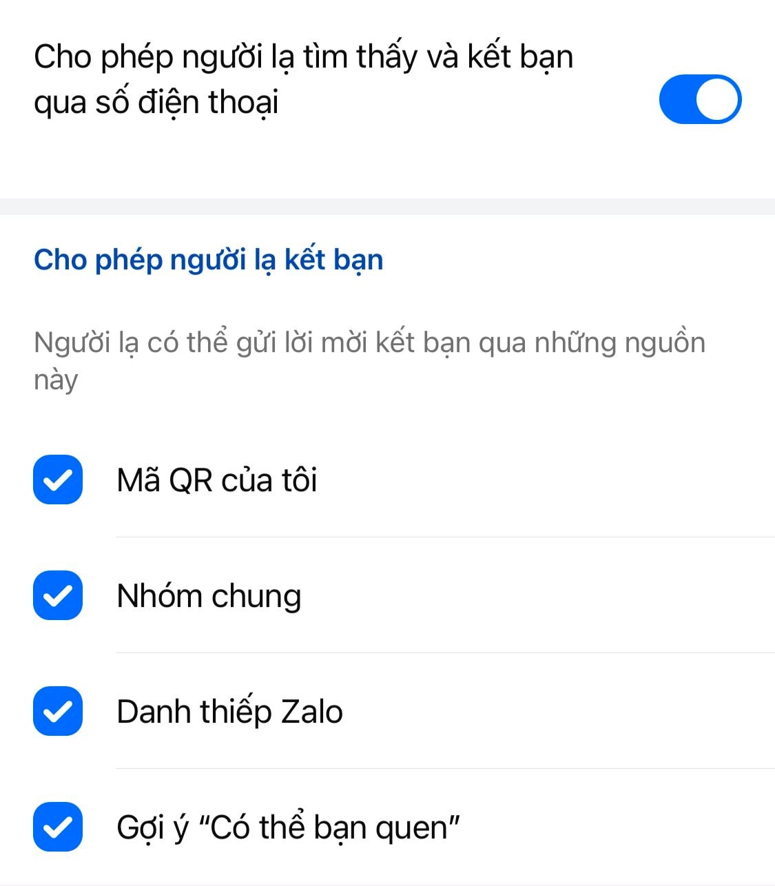 Cách chặn người lạ trên Zalo tìm kiếm tài khoản của bạn bằng số điện thọai - Ảnh 4.