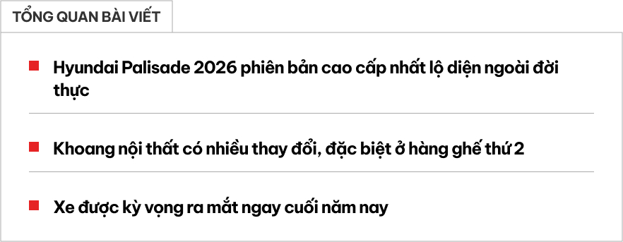 Hyundai Palisade 2026 tiếp tục lộ nội thất: Bản cao nhất có ghế thương gia, chỉnh điện nhiều hướng và có thể cả massage- Ảnh 1.