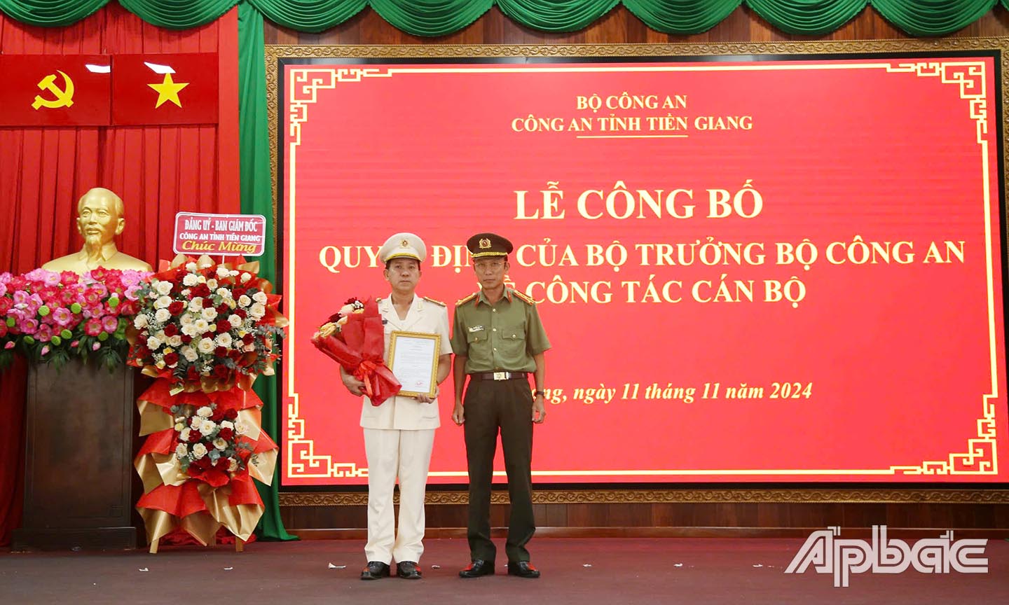 Bổ nhiệm Công an tỉnh Tiền Giang: Thượng tá Trần Văn Tròn giữ chức Phó Giám đốc - Ảnh 1.
