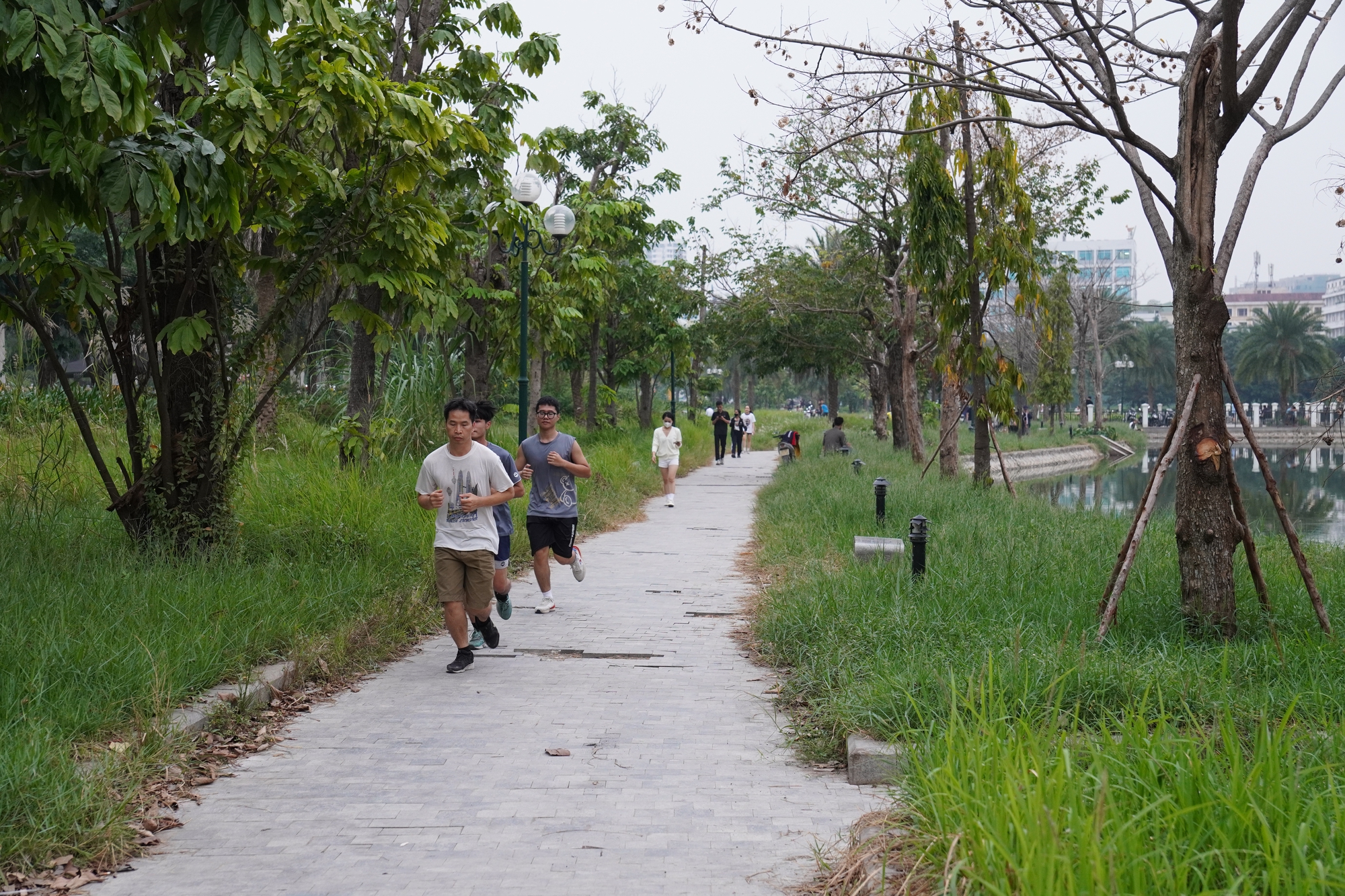 Công viên Mai Dịch xuống cấp nghiêm trọng , Cỏ mọc kín lối đi - Ảnh 8.