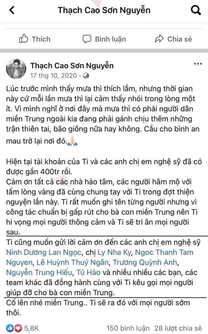 S.T Sơn Thạch bị khui lại vụ từ thiện nhưng không sao kê, netizen điểm tên thêm Lan Ngọc - Chi Dân- Ảnh 3.