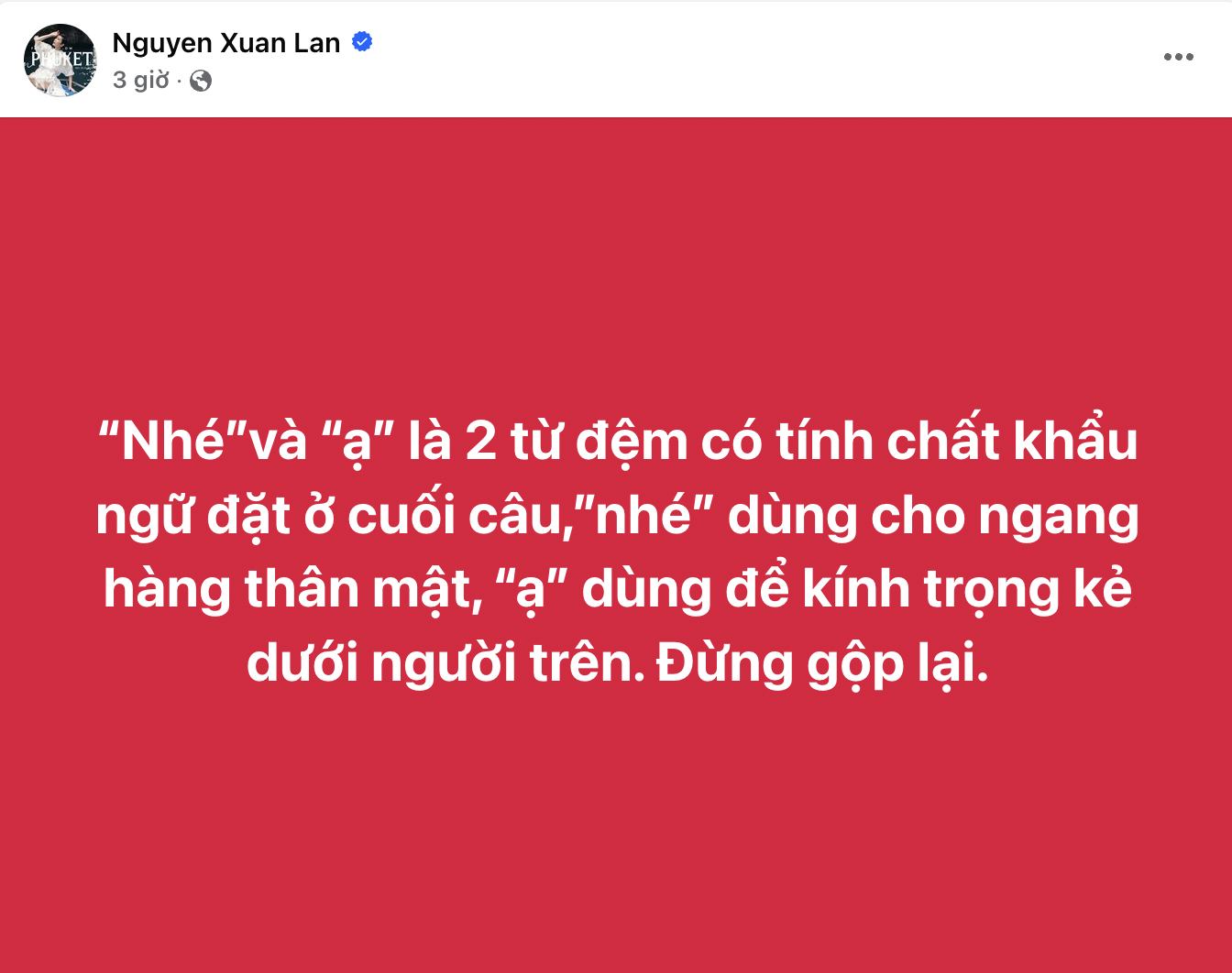 Giữa đêm, cả cõi mạng thi nhau "nhé ạ" sau phát ngôn gây tranh cãi của siêu mẫu Xuân Lan: Chuyện gì đây? - Ảnh 1.