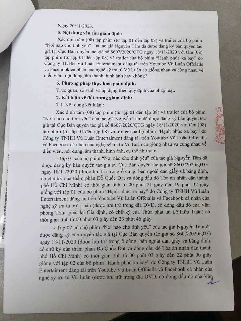 Có kết quả giám định tư pháp vụ công ty của NSƯT Vũ Luân bị kiện vì xâm phạm tác quyền - Ảnh 2.