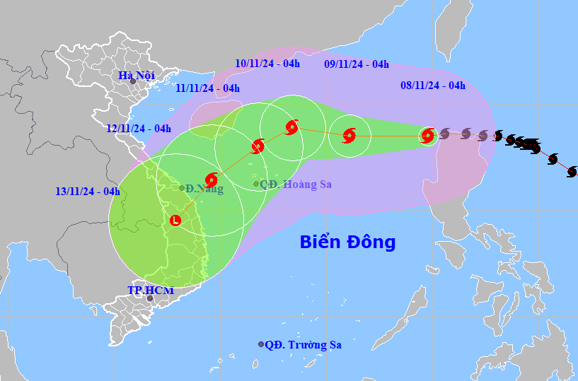 Bão số 7 giật cấp 17 tiến vào Bắc Biển Đông - Ảnh 1.