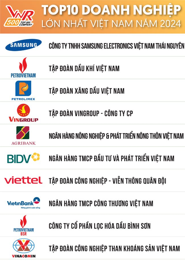 Top 10 doanh nghiệp lớn nhất Việt Nam: Lần đầu tiên trong lịch sử Vingroup vượt trên Viettel, "vua thép" Hòa Phát không còn trong danh sách - Ảnh 1.