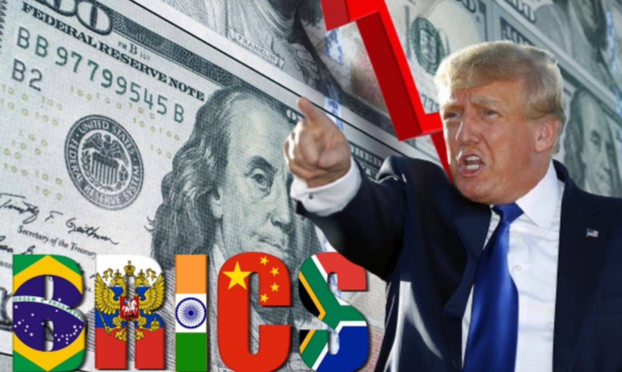 BRICS có nguy cơ bị ông Trump áp thuế 100% nếu tiếp tục phi đô la hoá: 'Hãy chuẩn bị nói lời tạm biệt nước Mỹ' - Ảnh 1.