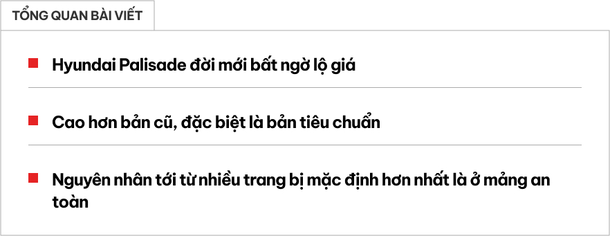 Hyundai Palisade 2026 lộ giá 3 phiên bản tăng cao hơn đời trước, lý do dễ đến từ công nghệ- Ảnh 1.