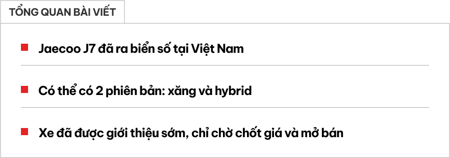 Jaecoo J7 đã ra biển, lăn bánh trên đường phố Việt Nam, dễ mở bán sớm đấu CR-V bằng 2 bản xăng, hybrid, có AWD- Ảnh 1.