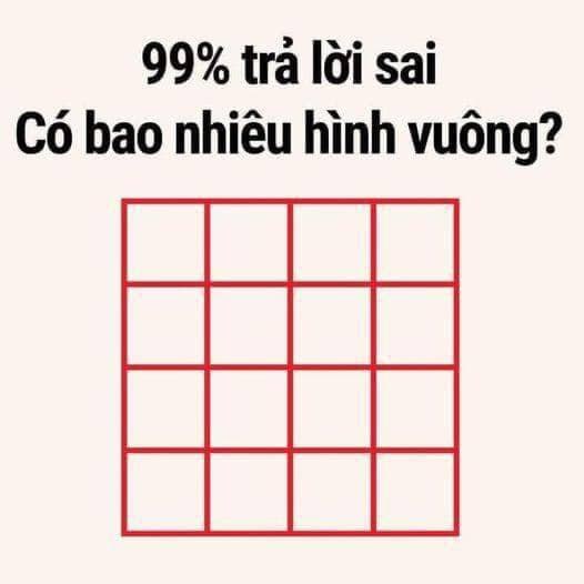 Bài toán đếm hình vuông thách thức IQ người lớn - Ảnh 1.