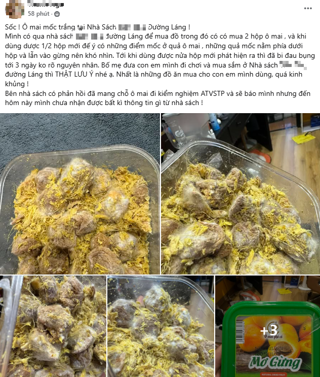 Mua ô mai trong hiệu sách về ăn đến nửa hộp mới phát hiện mốc trắng, cô gái Hà Nội đau bụng 3 ngày- Ảnh 1. Mua ô mai trong hiệu sách về ăn đến nửa hộp mới phát hiện mốc trắng, cô gái Hà Nội đau bụng 3 ngày- Ảnh 1.