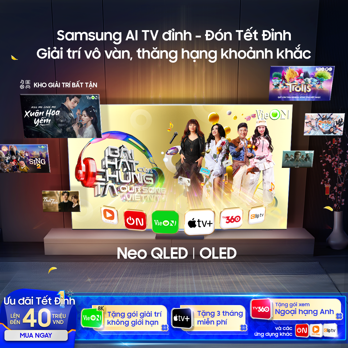 Chọn Samsung AI TV kích thước lớn đến 85 inch, mang Tết đỉnh đến mọi nhà - Ảnh 2. Chọn Samsung AI TV kích thước lớn đến 85 inch, mang Tết đỉnh đến mọi nhà - Ảnh 2.