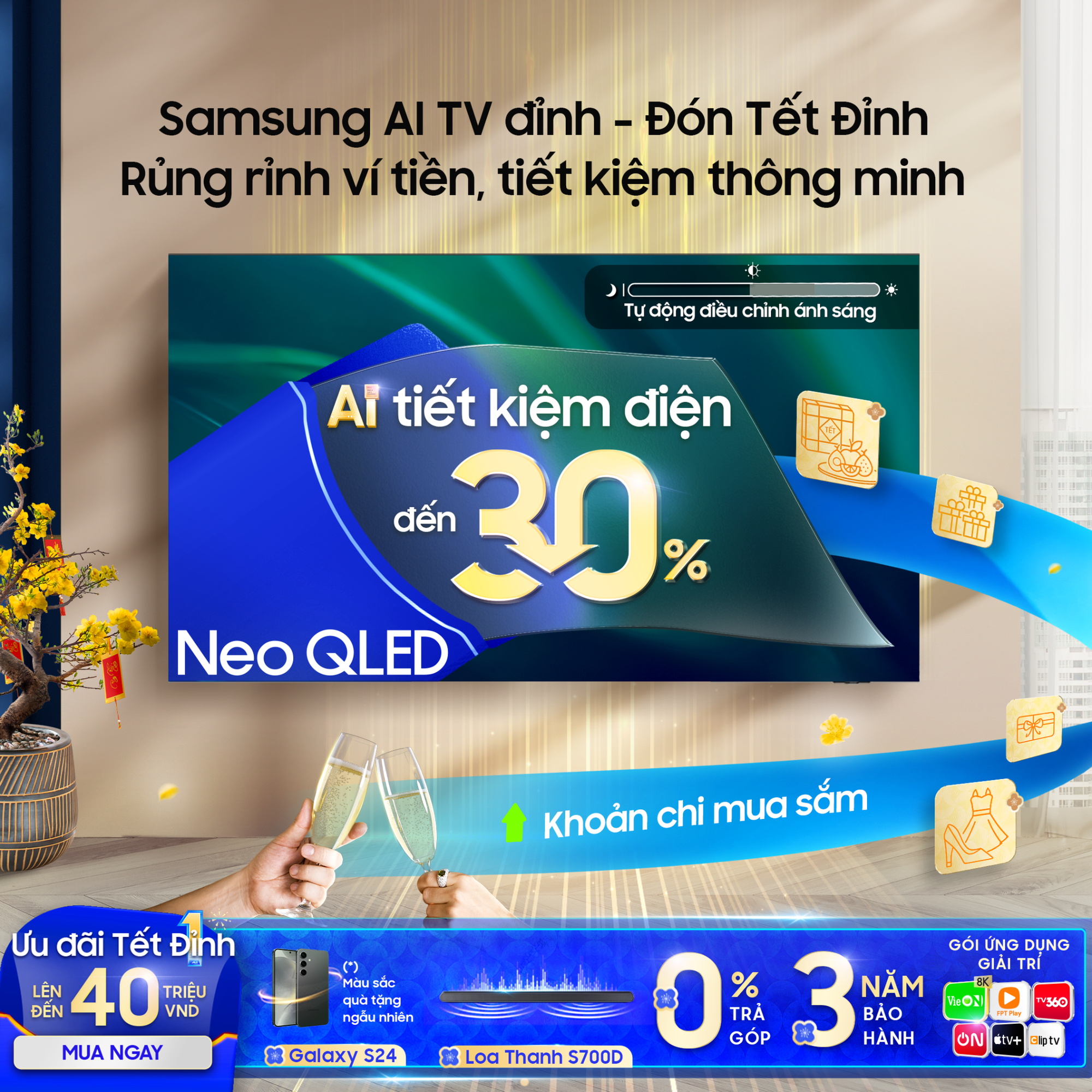 Chọn Samsung AI TV kích thước lớn đến 85 inch, mang Tết đỉnh đến mọi nhà - Ảnh 4. Chọn Samsung AI TV kích thước lớn đến 85 inch, mang Tết đỉnh đến mọi nhà - Ảnh 4.
