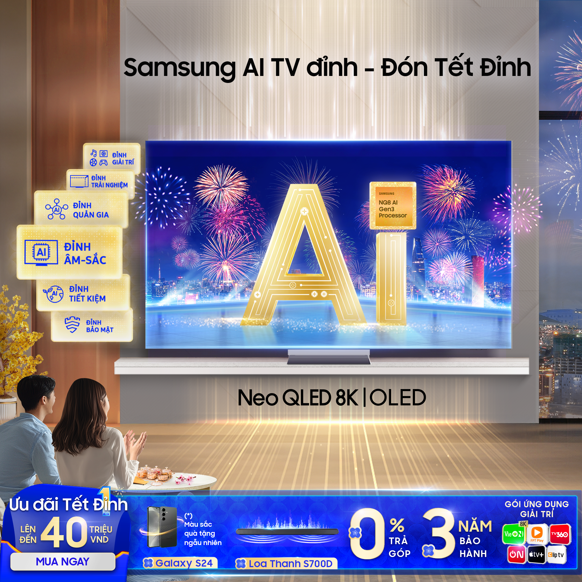 Chọn Samsung AI TV kích thước lớn đến 85 inch, mang Tết đỉnh đến mọi nhà - Ảnh 5. Chọn Samsung AI TV kích thước lớn đến 85 inch, mang Tết đỉnh đến mọi nhà - Ảnh 5.