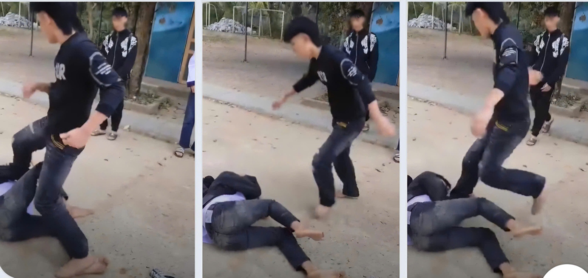 Nam sinh lớp 10 bị đ&aacute;nh d&atilde; man giữa s&acirc;n trường nghề thanh h&oacute;a - Ảnh 1.