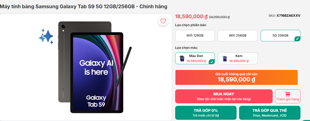 Khuyến mãi Galaxy Tab S9 5G đầu tháng 12: Chip mạnh , màn hình đẹp , giá giảm sâu - Ảnh 2.