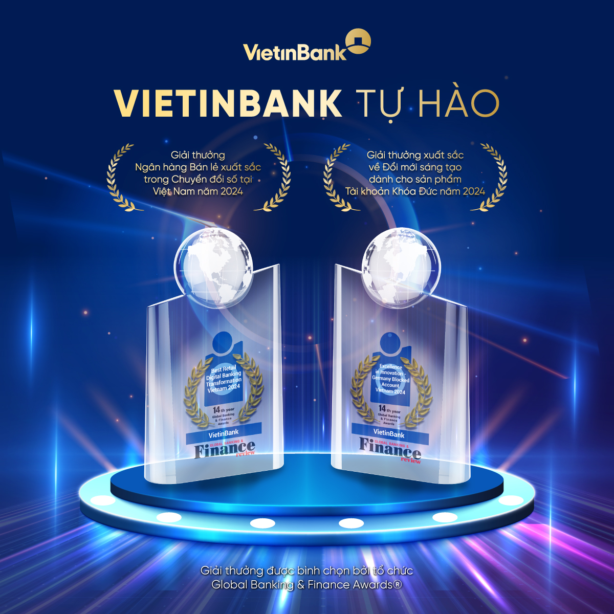 Global Banking & Finance Review trao tặng 2 giải thưởng bán lẻ cho VietinBank - Ảnh 1.