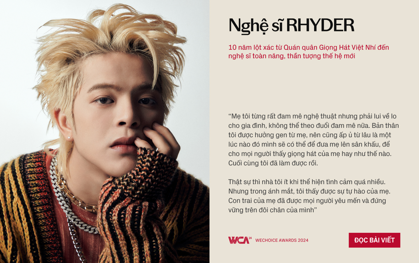 20 đề cử Nhân vật truyền cảm hứng của WeChoice Awards 2024 Những mảnh ghép làm nên niềm tự hào