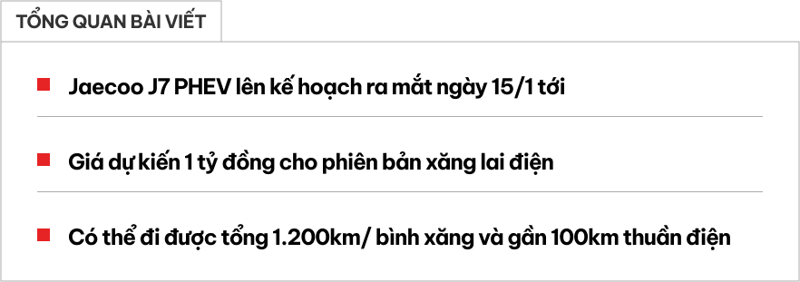 Jaecoo J7 ra mắt Việt Nam tháng sau: Giá tạm tính 1 tỷ đồng, chạy 1.200km/bình xăng, cạnh tranh CR-V - Ảnh 1.