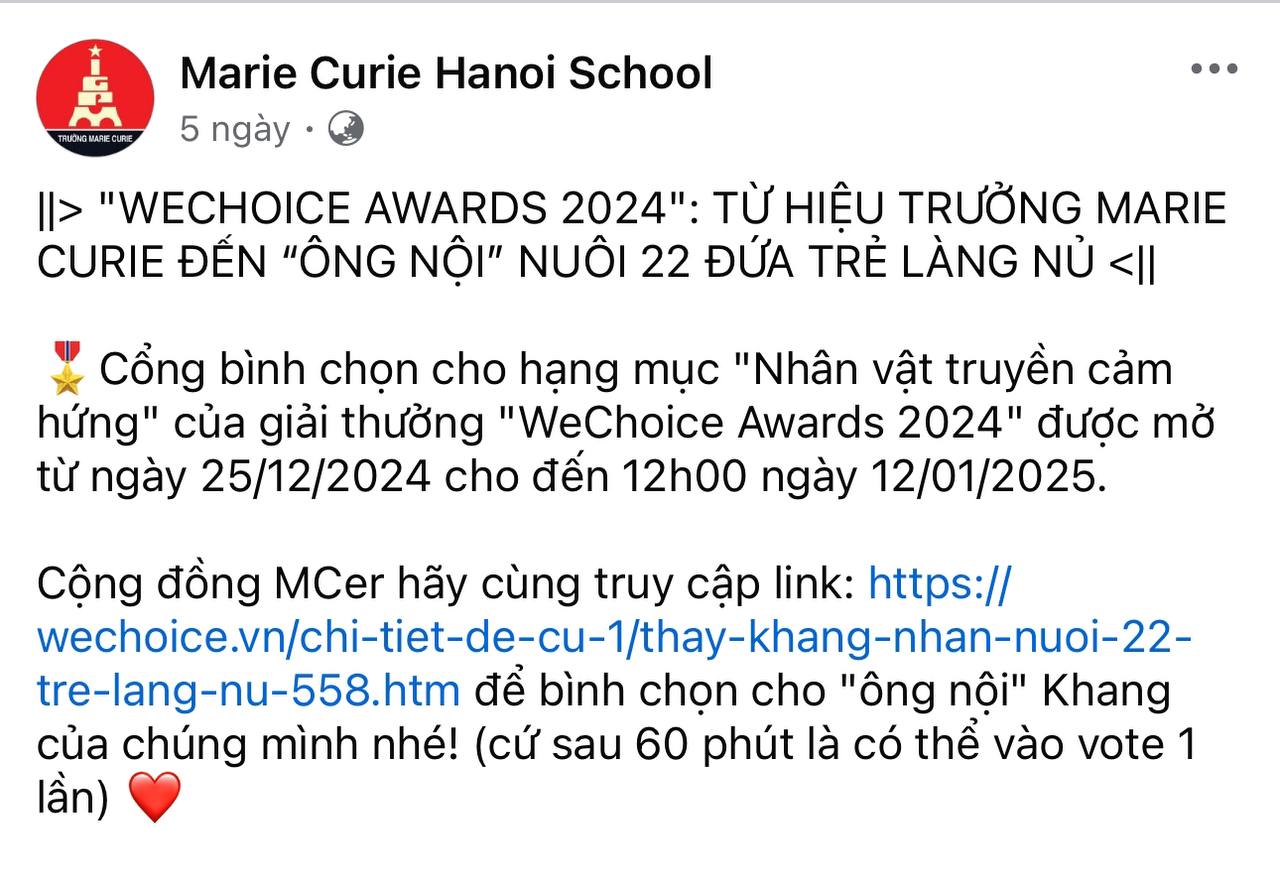 Hơn 470.000 lượt bình chọn cho "ông nội" Khang ở WeChoice Awards: "Thầy mình đấy các bạn!"- Ảnh 4.