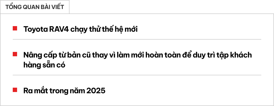 SUV b&aacute;n chạy nhất thế giới Toyota RAV4 đời mới lần đầu lộ chạy thử: Thế hệ mới nhưng chỉ n&acirc;ng cấp, mũi 'b&uacute;a' như Crown, th&ecirc;m t&ugrave;y chọn hybrid- Ảnh 1.