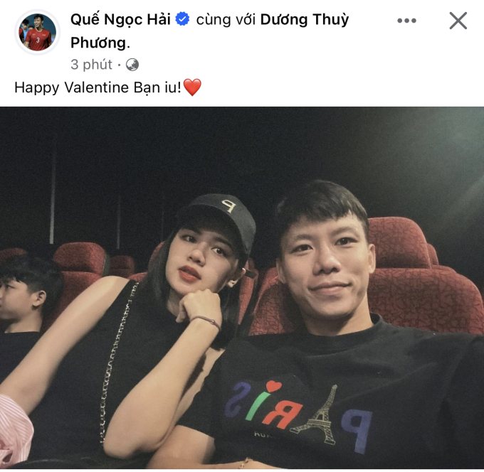 Valentine của hội cầu thủ: Quế Ngọc Hải cùng vợ đi xem phim, Hồ Tấn Tài, Thành Chung 